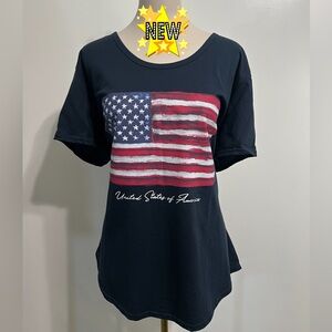 NWT Women's Dark blue American Flag Tee - Short Sleeve